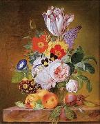 Floral, beautiful classical still life of flowers 015